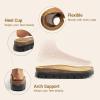 DREAM PAIRS Women’s Platform Sandals Wedge Chunky Heel Slip-on Comfort Slides with Arch Support Cork Footbed Adjustable Buckle Summer Slide Sandals(Black)