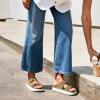 DREAM PAIRS Women’s Platform Sandals Wedge Chunky Heel Slip-on Comfort Slides with Arch Support Cork Footbed Adjustable Buckle Summer Slide Sandals(Taupe)