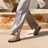 DREAM PAIRS Women’s Slides Soft Genuine Footbed Sandals Comfortable Adjustable Double Buckle Slip-on Flat Sandals with Arch Support Frame Dual Slippers for Summer 2026(Taupe)