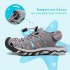 DREAM PAIRS Boys Girls Summer Outdoor Athletic Sport Sandals Walking Hiking Hook and Loop Adjustable Multicolor for Toddler/Little/Big Kids(Light/Grey/Coral)