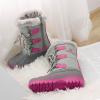 DREAM PAIRS Boys & Girls Faux Fur-Lined Winter Snow Boots for Little/Big Kids(Grey/Fuchsia)