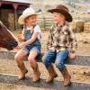 DREAM PAIRS Toddler Boys Girls Cowboy Cowgirl Boots Little Kids Western Square Toe Riding Mid Calf Boots(Brown)