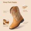 DREAM PAIRS Toddler Boys Girls Cowboy Cowgirl Boots Little Kids Western Square Toe Riding Mid Calf Boots(Camel/Light Brown)