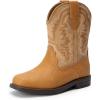 DREAM PAIRS Toddler Boys Girls Cowboy Cowgirl Boots Little Kids Western Square Toe Riding Mid Calf Boots(Camel/Light Brown)