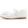 DREAM PAIRS Toddler Girls Dress Shoes Mary Jane Flats, Girls School Uniform Flats Bow Ballerina Shoes(Ivory Satin)