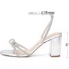 DREAM PAIRS Women’s Bow Knot Chunky Block Heels Square Toe Slingback with Ankle Buckle Fashion Sandals Comfortable Dress Summer Shoes For Wedding Party Bridal Prom(Silver)