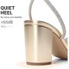 DREAM PAIRS Women’s Bow Knot Chunky Block Heels Square Toe Slingback with Ankle Buckle Fashion Sandals Comfortable Dress Summer Shoes For Wedding Party Bridal Prom(Light Gold)