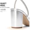 DREAM PAIRS Women’s Bow Knot Chunky Block Heels Square Toe Slingback with Ankle Buckle Fashion Sandals Comfortable Dress Summer Shoes For Wedding Party Bridal Prom(Silver)
