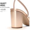 DREAM PAIRS Women’s Bow Knot Chunky Block Heels Square Toe Slingback with Ankle Buckle Fashion Sandals Comfortable Dress Summer Shoes For Wedding Party Bridal Prom(Champagne)