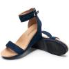 DREAM PAIRS Women’s Open Toe Buckle Ankle Strap Platform Wedge Sandals Summer Shoes.(Navy)