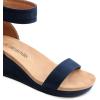 DREAM PAIRS Women’s Open Toe Buckle Ankle Strap Platform Wedge Sandals Summer Shoes.(Navy)