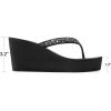 DREAM PAIRS Women’s Platform Flip Flop Rhinestones Arch Support Comfortable Soft Cushion Wedge Flip Flops Summer Thong Sandals(Black)