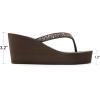 DREAM PAIRS Women’s Platform Flip Flop Rhinestones Arch Support Comfortable Soft Cushion Wedge Flip Flops Summer Thong Sandals(Brown)