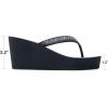 DREAM PAIRS Women’s Platform Flip Flop Rhinestones Arch Support Comfortable Soft Cushion Wedge Flip Flops Summer Thong Sandals(Navy Blue)