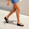 DREAM PAIRS Women’s Platform Flip Flop Rhinestones Arch Support Comfortable Soft Cushion Wedge Flip Flops Summer Thong Sandals(Navy Blue)