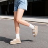 DREAM PAIRS Platform Sandals for Women Chunky Open Toe Dress Walking Comfortable Flat Sandals for Summer(Nude)