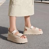 DREAM PAIRS Platform Sandals for Women Chunky Open Toe Dress Walking Comfortable Flat Sandals for Summer(Nude)