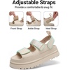DREAM PAIRS Platform Sandals for Women Chunky Open Toe Dress Walking Comfortable Flat Sandals for Summer(Nude)