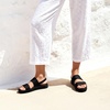 DREAM PAIRS Women Water Sandals Comfortable Flat Beach Platform Dressy Summer Walking Shoes(All Black)