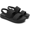 DREAM PAIRS Women Water Sandals Comfortable Flat Beach Platform Dressy Summer Walking Shoes(All Black)