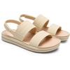 DREAM PAIRS Women Water Sandals Comfortable Flat Beach Platform Dressy Summer Walking Shoes(Beige)
