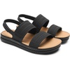 DREAM PAIRS Women Water Sandals Comfortable Flat Beach Platform Dressy Summer Walking Shoes(Black)