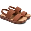 DREAM PAIRS Women Water Sandals Comfortable Flat Beach Platform Dressy Summer Walking Shoes(Brown)
