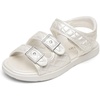 DREAM PAIRS Girls Sandals Open Toe Summer Shoes with Adjustable Strap Buckle Toddler/Little Kid(Beige/White)