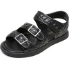 DREAM PAIRS Girls Sandals Open Toe Summer Shoes with Adjustable Strap Buckle Toddler/Little Kid(Black)
