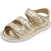 DREAM PAIRS Girls Sandals Open Toe Summer Shoes with Adjustable Strap Buckle Toddler/Little Kid(Gold)