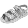 DREAM PAIRS Girls Sandals Open Toe Summer Shoes with Adjustable Strap Buckle Toddler/Little Kid(Sliver)