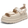 DREAM PAIRS Platform Sandals for Women Chunky Open Toe Dress Walking Comfortable Flat Sandals for Summer(Nude)