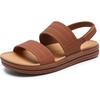 DREAM PAIRS Women Water Sandals Comfortable Flat Beach Platform Dressy Summer Walking Shoes(Brown)