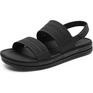 DREAM PAIRS Women Water Sandals Comfortable Flat Beach Platform Dressy Summer Walking Shoes(All Black)