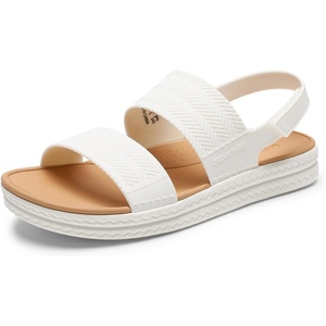DREAM PAIRS Women Water Sandals Comfortable Flat Beach Platform Dressy Summer Walking Shoes(White)