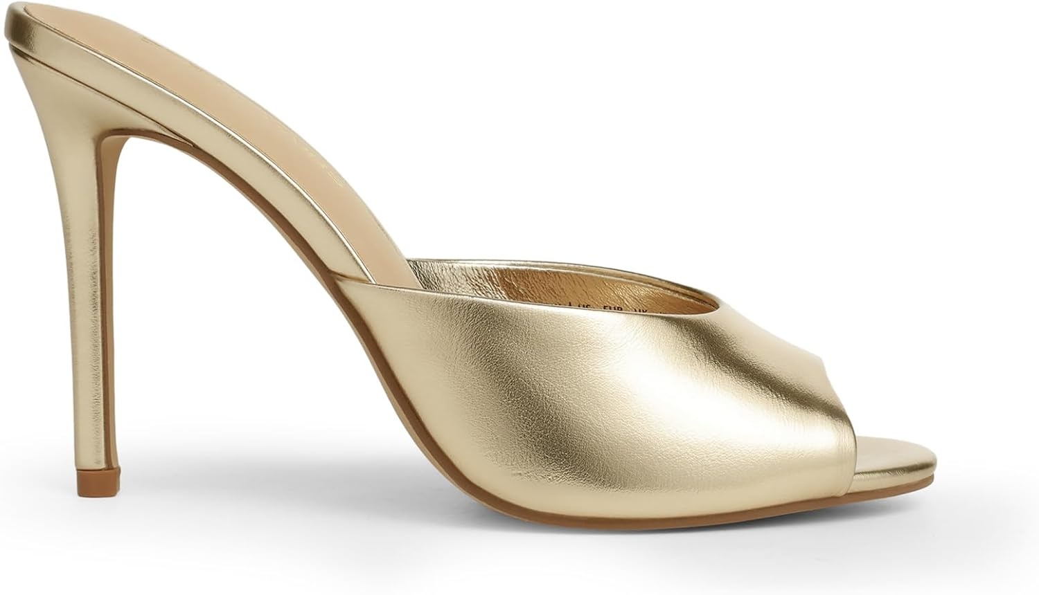image:imageDREAM PAIRS Mule Heels for Women High Heels Stiletto Open Round Peep Toe Mules Sandals Slip on Dress Shoes 2026 Sexy Heeled for Party Dressy Prom WeddingLight Gold