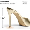 DREAM PAIRS Mule Heels for Women High Heels Stiletto Open Round Peep Toe Mules Sandals Slip on Dress Shoes 2026 Sexy Heeled for Party Dressy Prom Wedding(Light Gold)