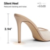 DREAM PAIRS Mule Heels for Women High Heels Stiletto Open Round Peep Toe Mules Sandals Slip on Dress Shoes 2026 Sexy Heeled for Party Dressy Prom Wedding(Nude-mesh)