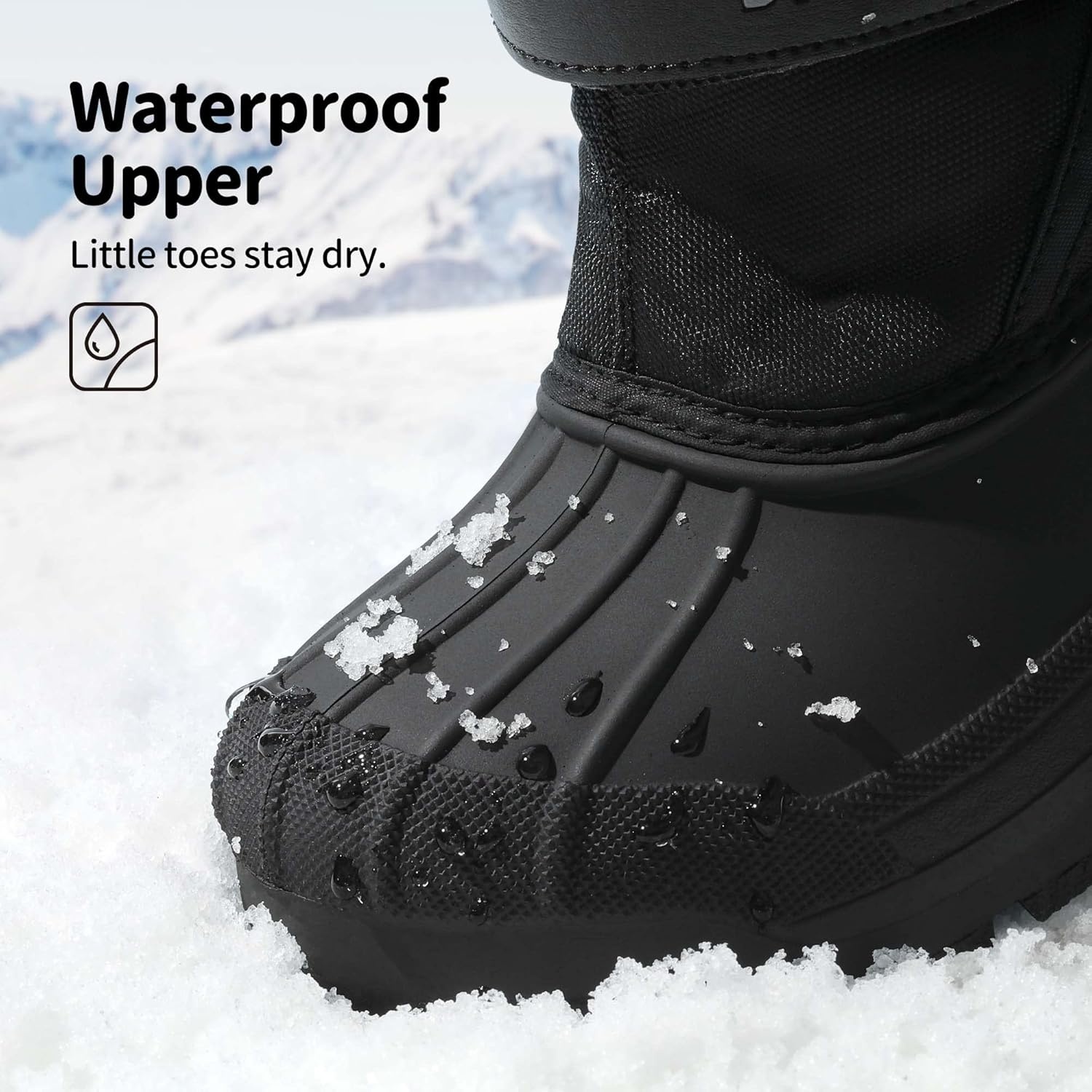 image:imageDREAM PAIRS Boys amp Girls Mid Calf WaterResistant Winter Snow Boots for ToddlerLittleBig KidBlack