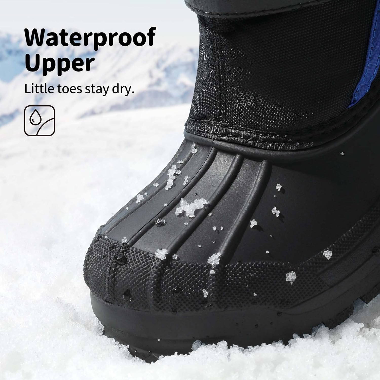 image:imageDREAM PAIRS Boys amp Girls Mid Calf WaterResistant Winter Snow Boots for ToddlerLittleBig KidBlackRoyal