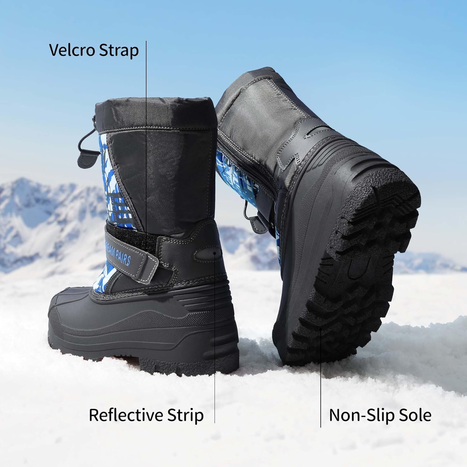 image:imageDREAM PAIRS Boys amp Girls Mid Calf WaterResistant Winter Snow Boots for ToddlerLittleBig KidNavy
