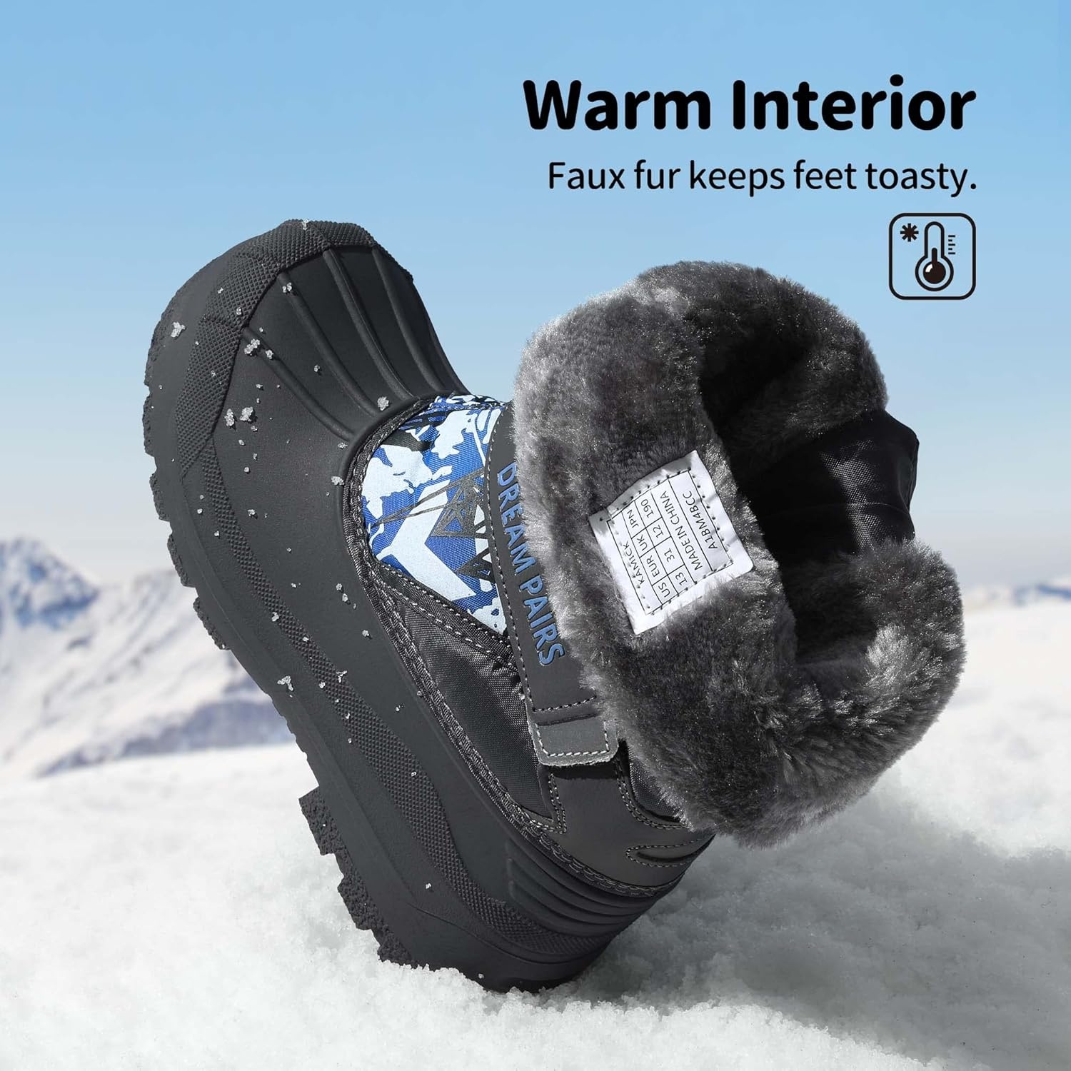 image:imageDREAM PAIRS Boys amp Girls Mid Calf WaterResistant Winter Snow Boots for ToddlerLittleBig KidNavy