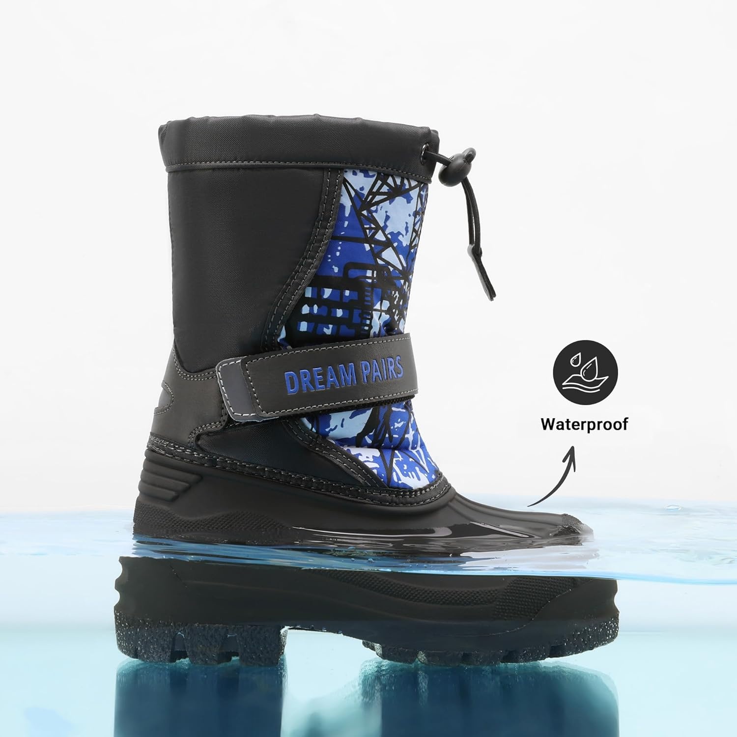 image:imageDREAM PAIRS Boys amp Girls Mid Calf WaterResistant Winter Snow Boots for ToddlerLittleBig KidNavy
