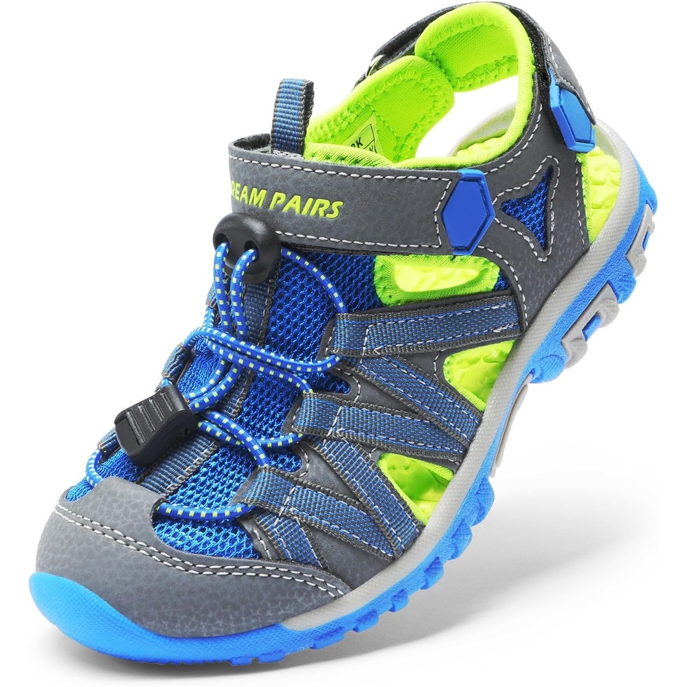 image:imageDREAM PAIRS Boys Girls ClosedToe Outdoor Summer Water Sport Sandals for ToddlerLittleBig KidGreyGreenBlue