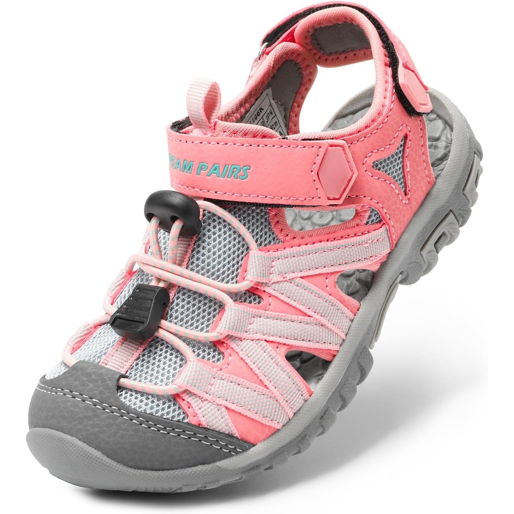image:imageDREAM PAIRS Boys Girls ClosedToe Outdoor Summer Water Sport Sandals for ToddlerLittleBig KidPinkGreyGreen