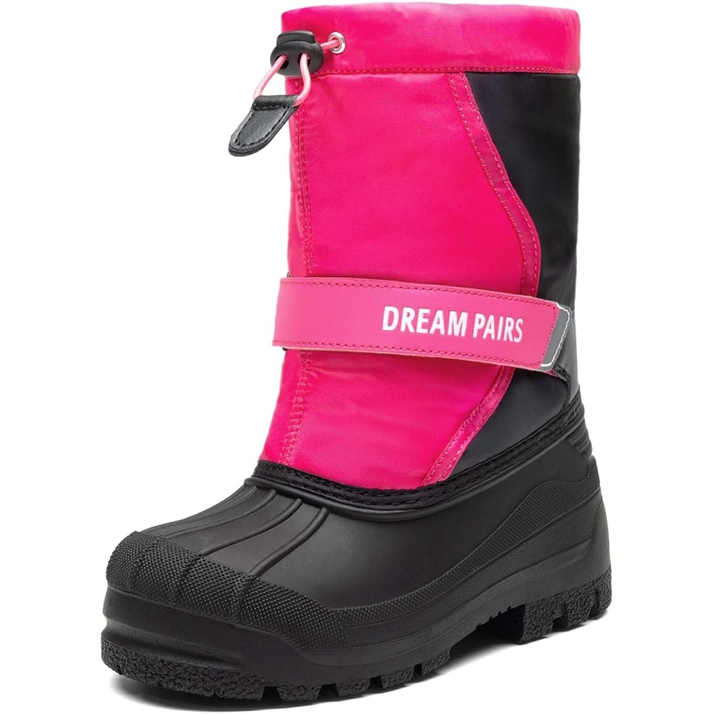 image:imageDREAM PAIRS Boys amp Girls Mid Calf WaterResistant Winter Snow Boots for ToddlerLittleBig KidHot Pink