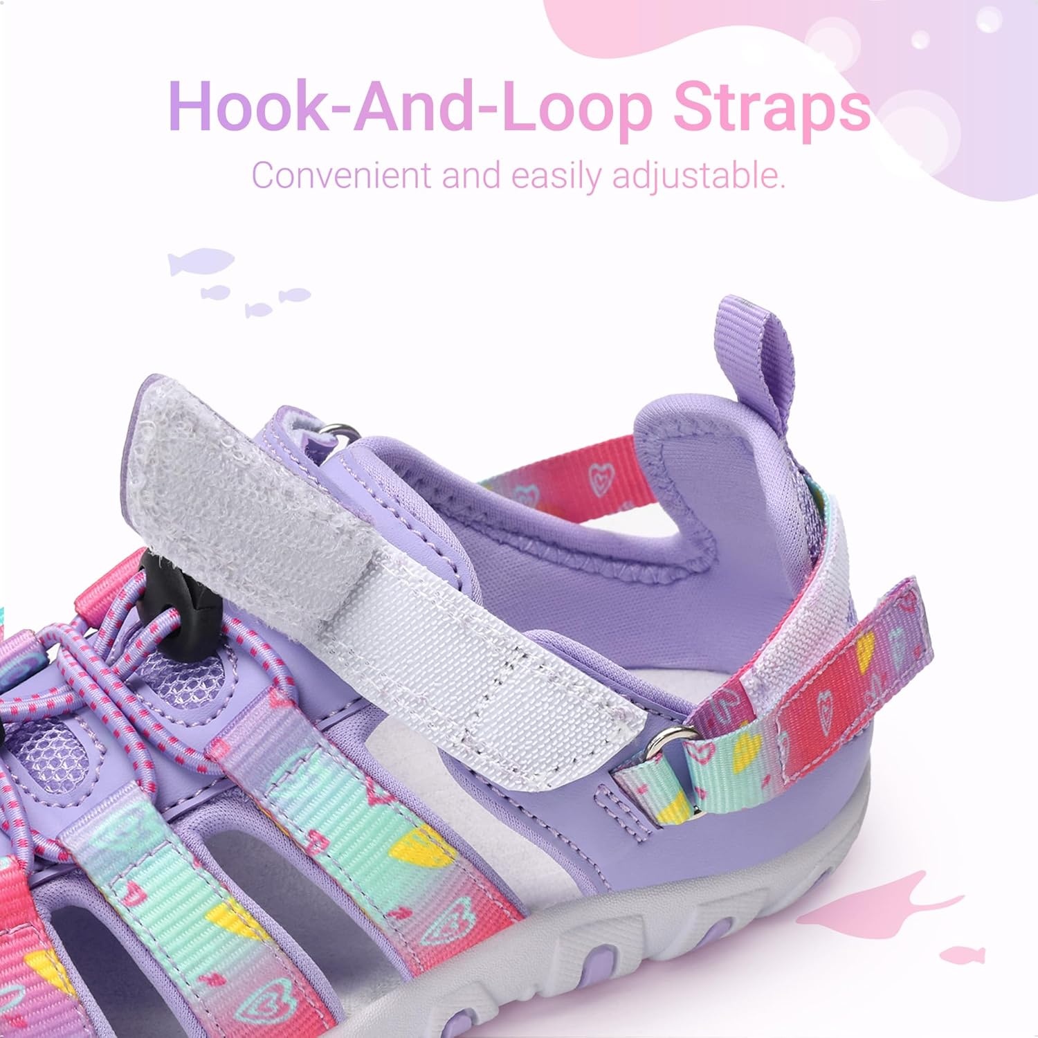 image:imageDREAM PAIRS Boys Girls Outdoor Athletic Sport Sandals Summer Hiking Beach Water Casual Closed Toe Rainbow Multicolor for ToddlerLittleBig KidsPurple