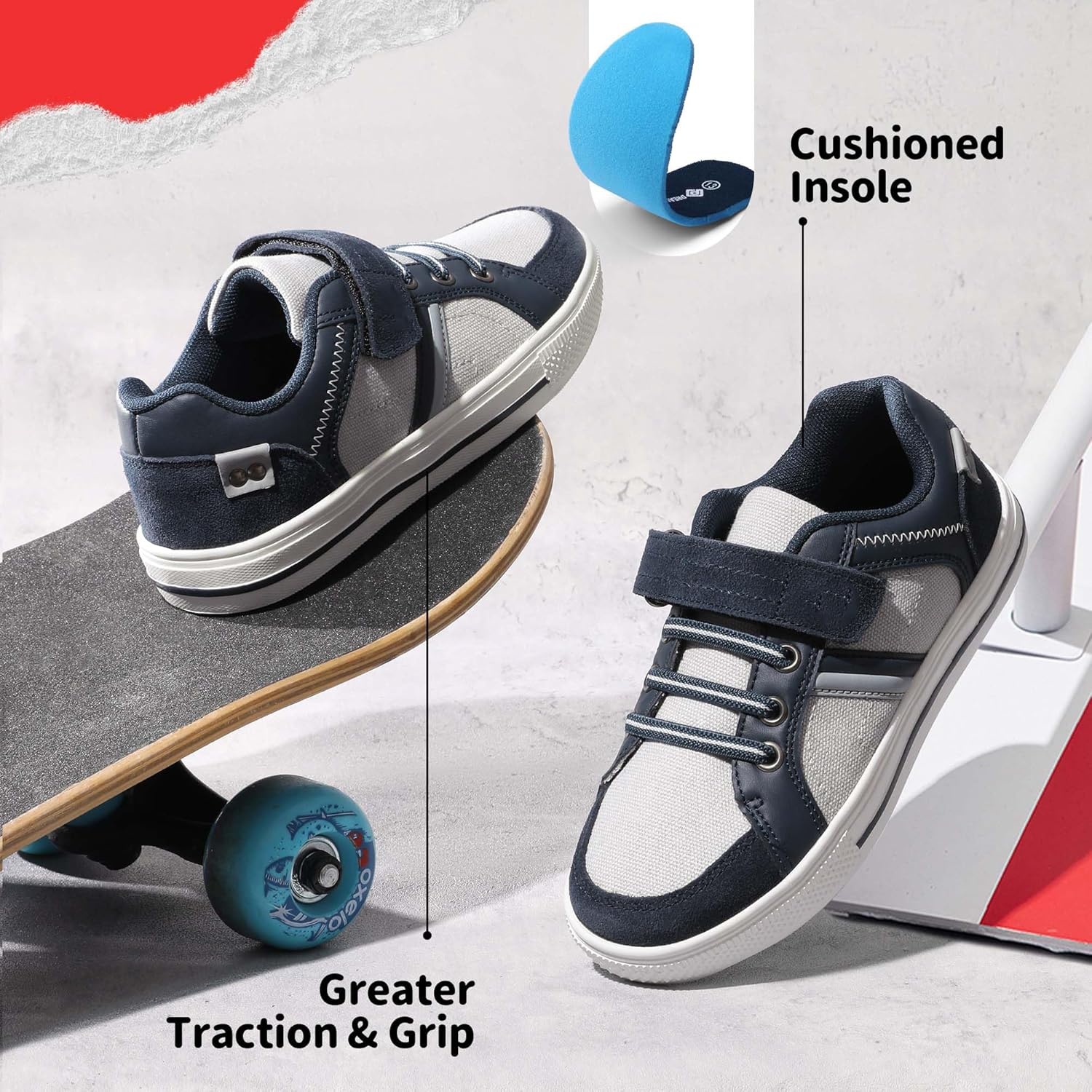 image:imageDREAM PAIRS Kid Sneakers Girls Boys School Loafers Shoes LilLegends TimberTotNavyGrey