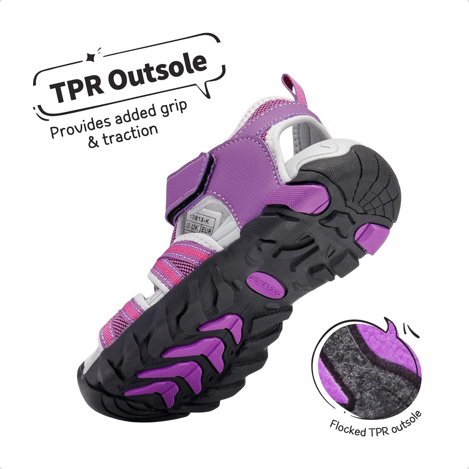 image:imageDREAM PAIRS Boys Girls Outdoor Summer Water Sport Athletic Sandals for ToddlerLittleBig KidPurpleFuchsiaLightGrey