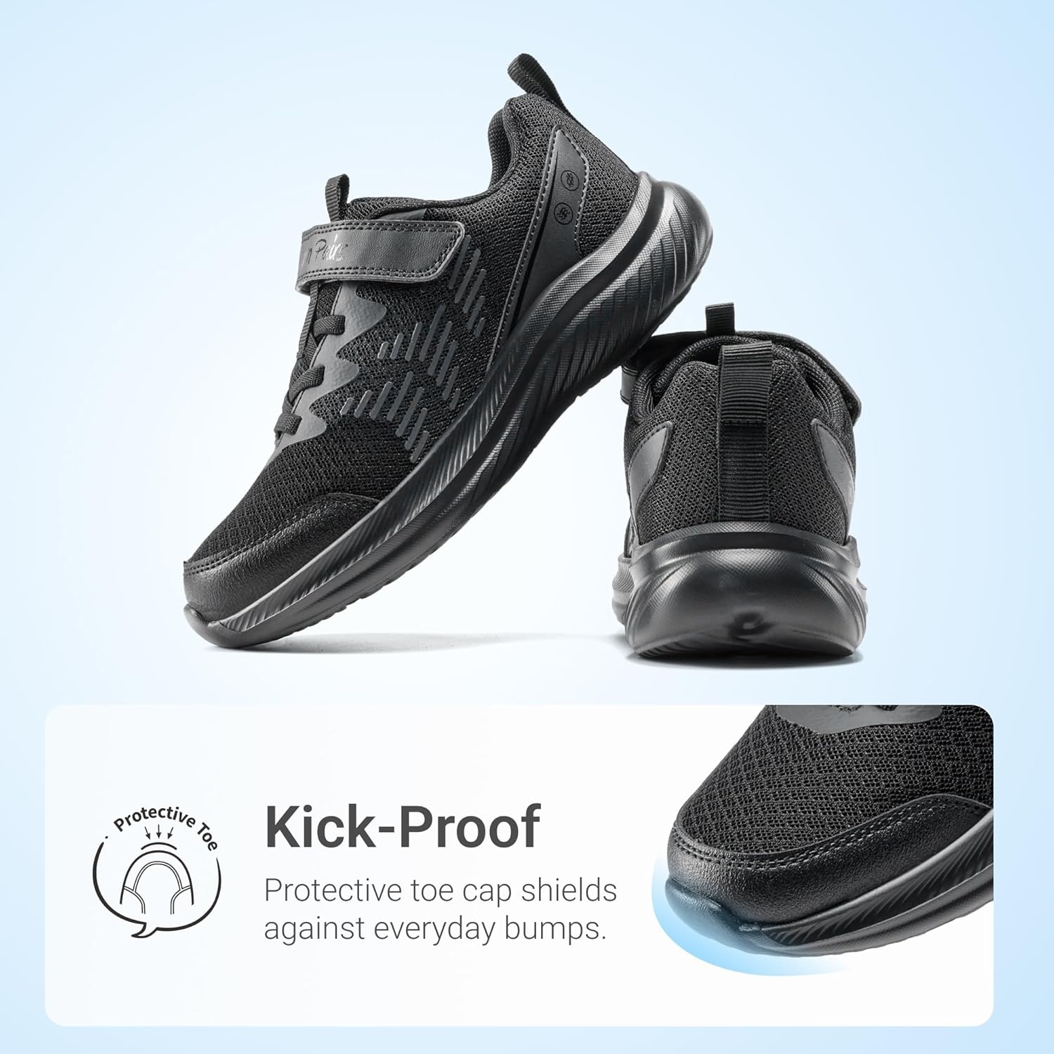image:imageDREAM PAIRS Boys Girls Shoes Kids Tennis Running Gym Athletic Sneakers Breathable Lightweight for Little Big KidAll Black